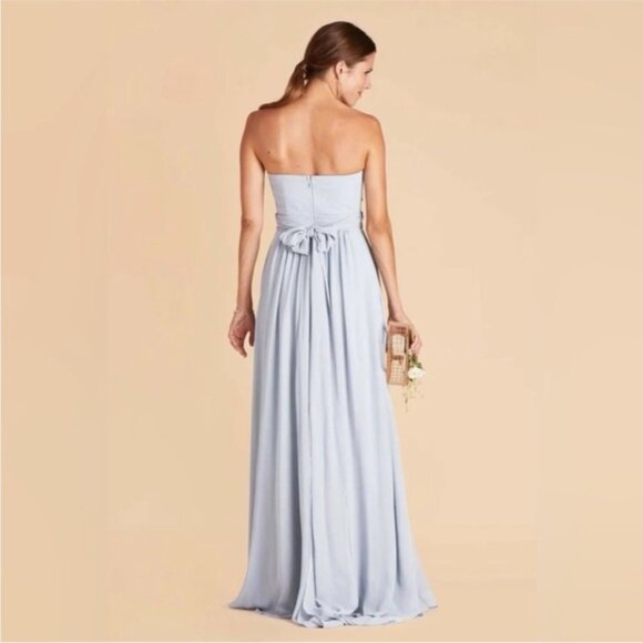 NEW Birdy Grey Grace Convertible Chiffon Bridesmaid Dress Ice Blue Size Medium - Picture 13 of 16